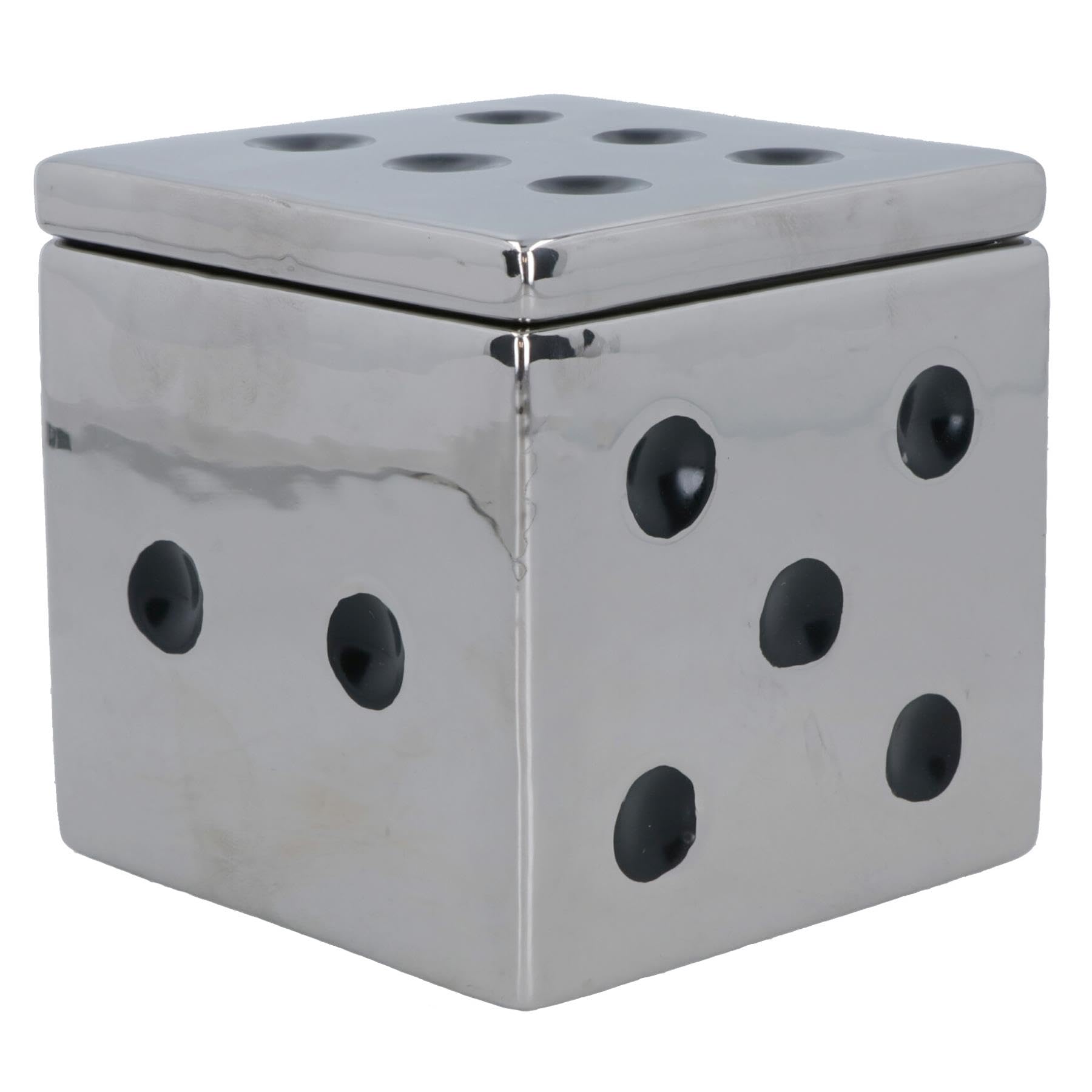 Amazon.com: AB Tools Ceramic Dice Box Mirrored Silver Storage